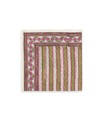 Nappe Rectangle madras cashemire vert