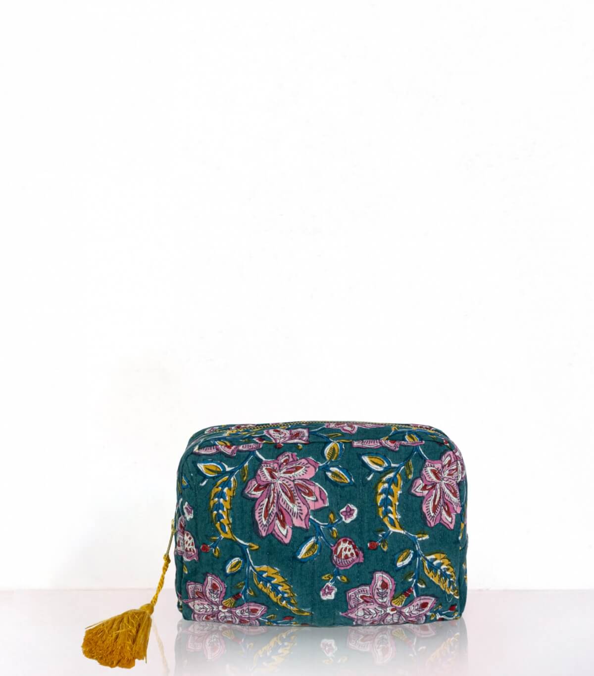 Floral travel case Jaipur light blue - 8x6 inches