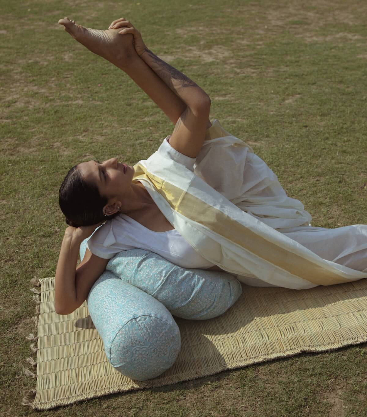 Grand coussin yoga rond, zafu traditionnel